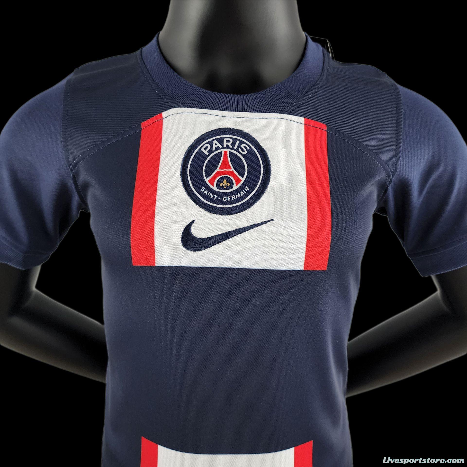 22/23 Kids Kit PSG Home Size：16-28 Soccer Jersey