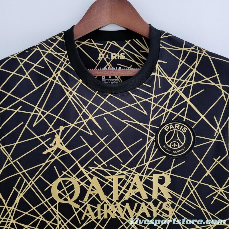 22/23 PSG Training Jersey Black And Gold Line