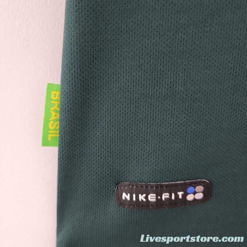 Retro Goalkeeper Brazil 1998 Dark Green Jersey