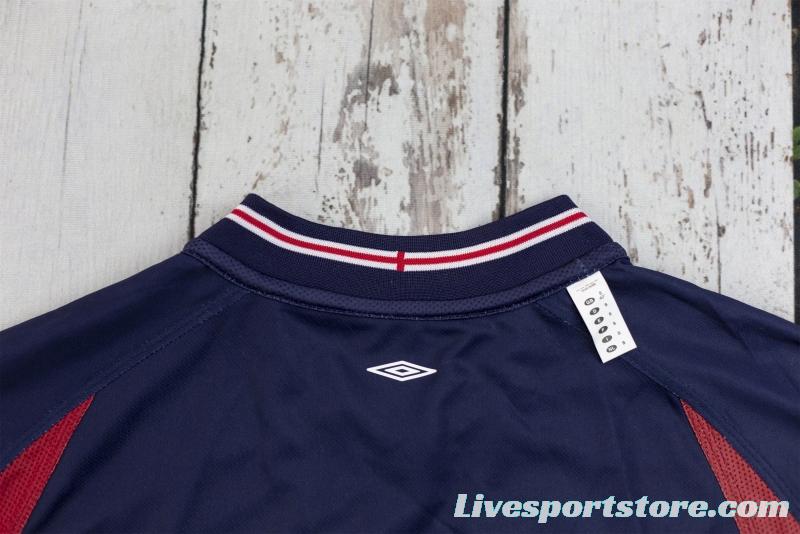 Retro 2002 England Away Reversible (Red/Navy) Soccer Jersey