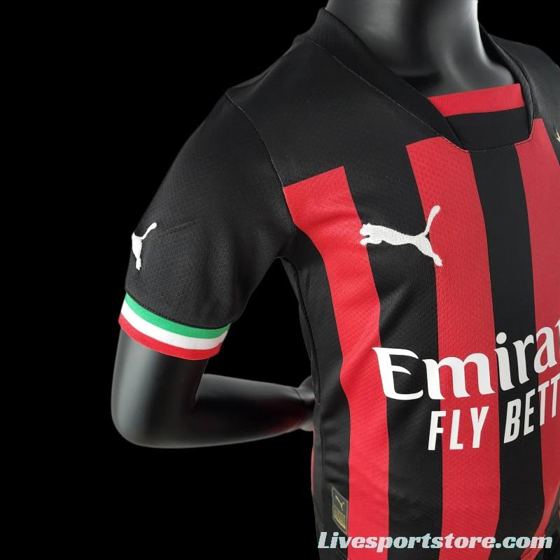 22/23 Kids AC Milan Home SIZE16-28 Soccer Jersey