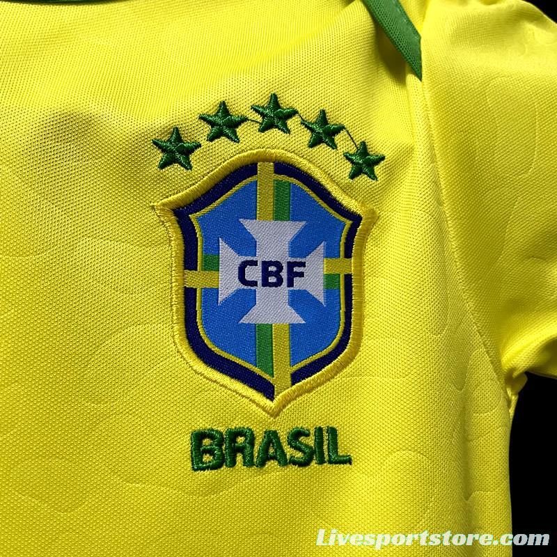 2022 Brazil Home Baby Soccer Jersey