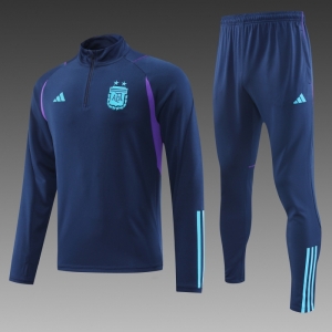 2022 Argentina Navy Half Zipper Tracksuit