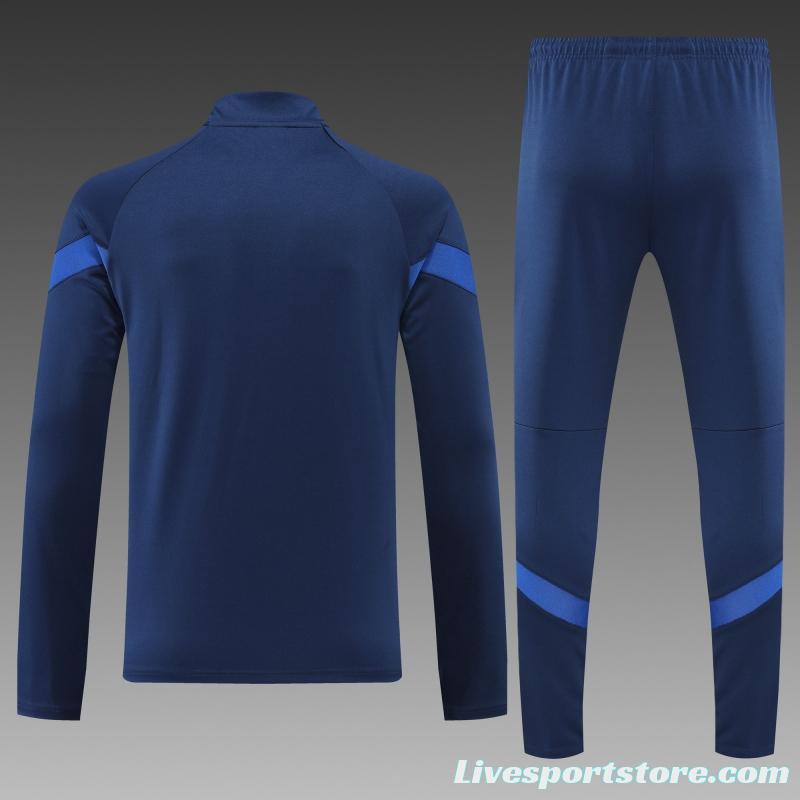 2022 Italy Navy Half Zipper Tracksuit