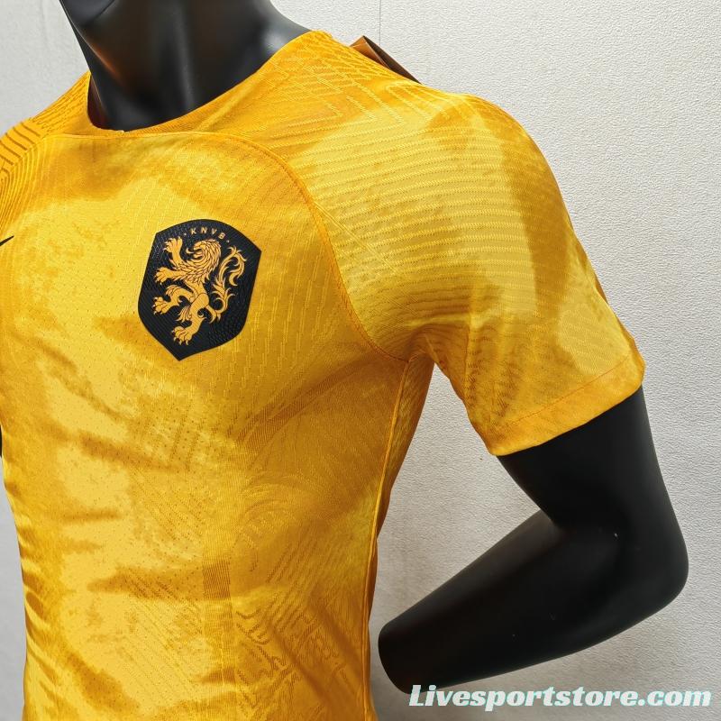 Player Version 2022 Netherlands Home Soccer Jersey