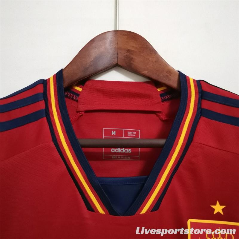 2022 Spain Home Soccer Jersey