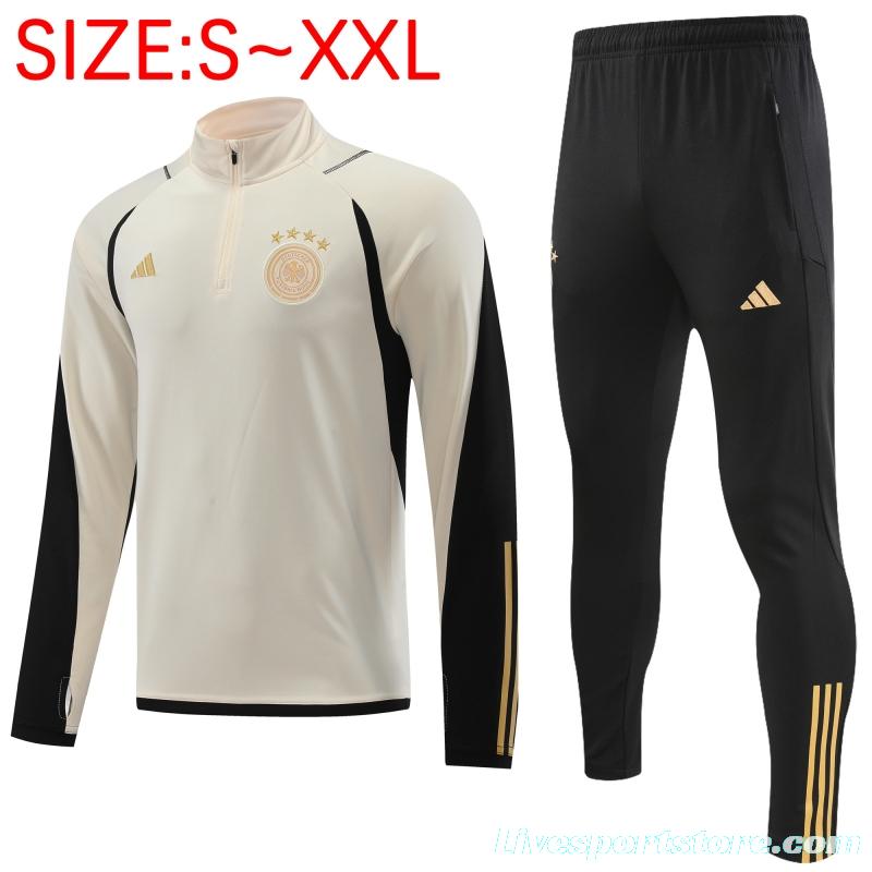 2022 Germany Khaki Half Zipper Tracksuit