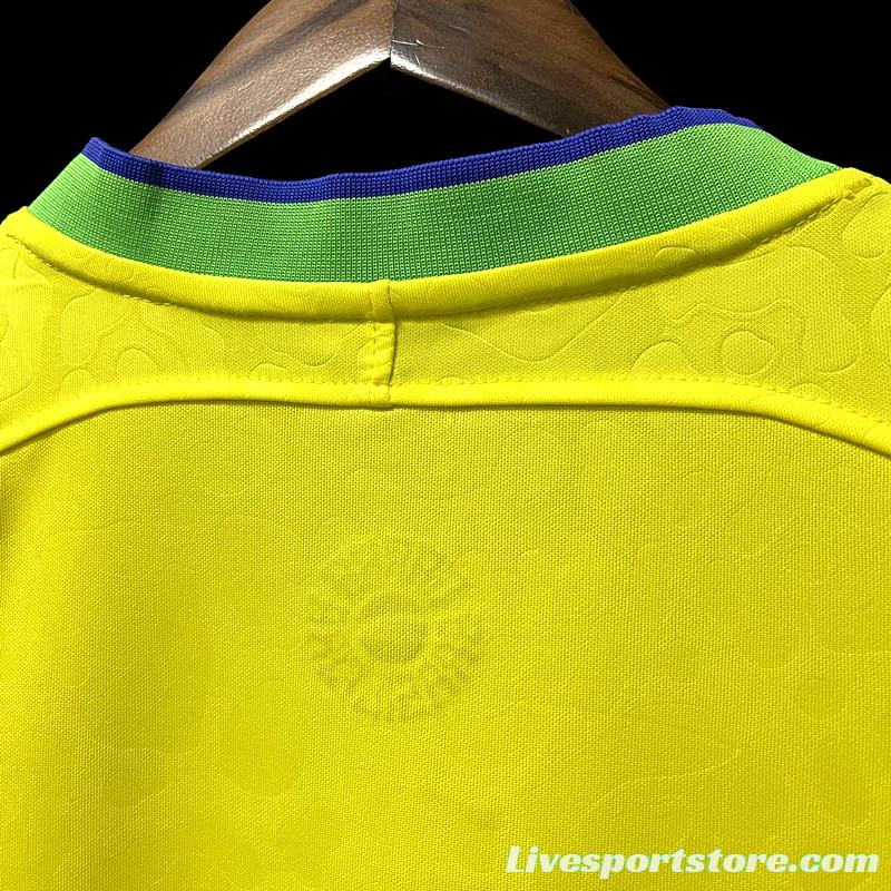 Long sleeve 2022 Brazil Home Jersey