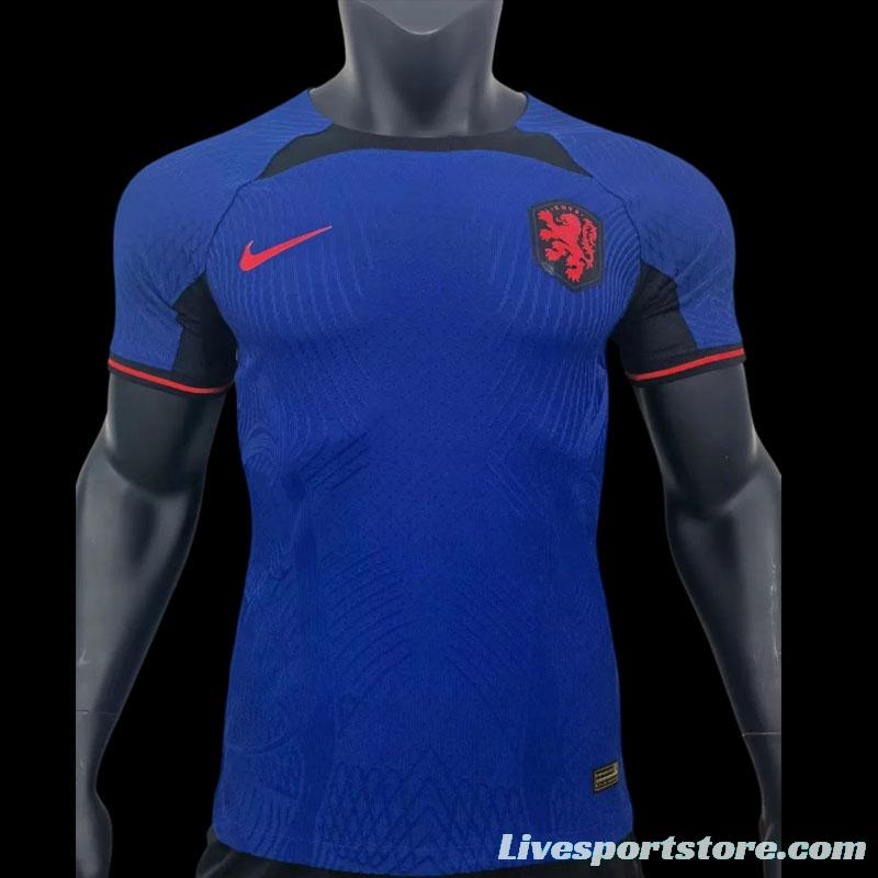 Player Version 2022 Netherlands Away Soccer Jersey