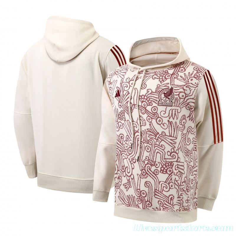 2022 Mexico Away White Hoodie Full Zipper Tracksuit