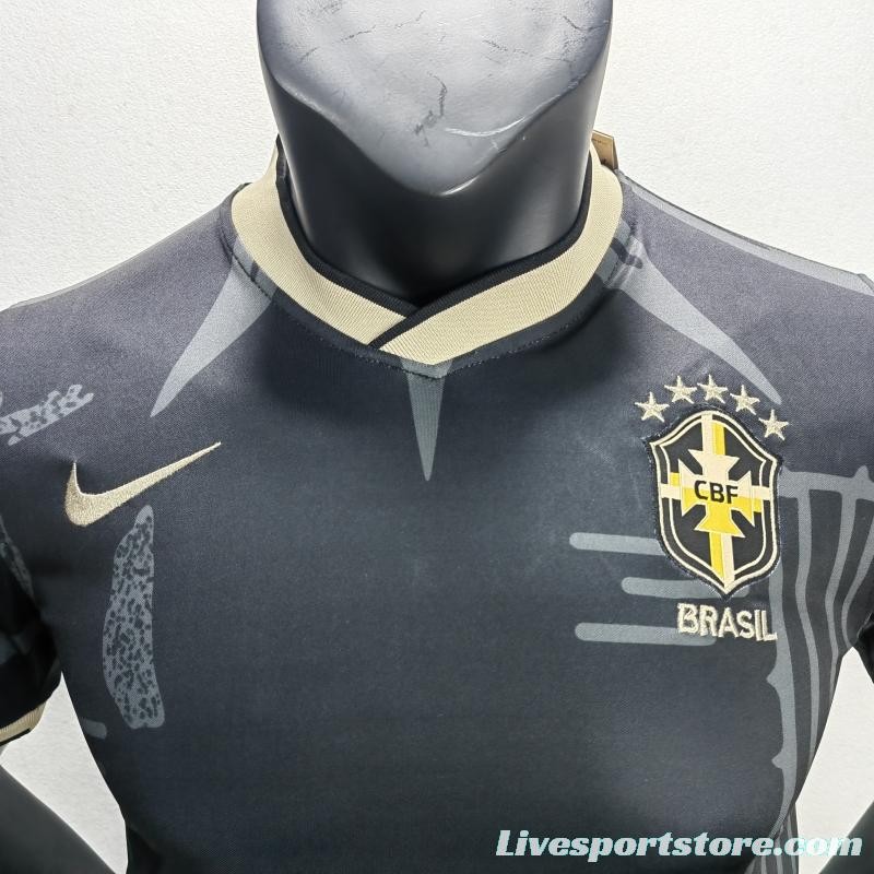 Fans Version 2022 Brazil Black Cactus Pattern Jersey