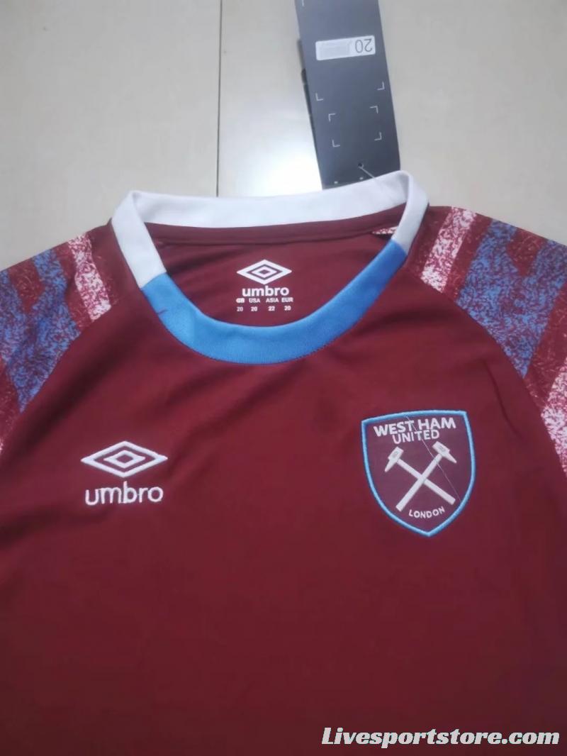 22/23 West ham Home Kids Jersey