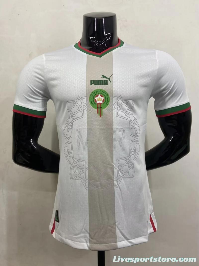 Player Version 2022 Morocco Away White Jersey