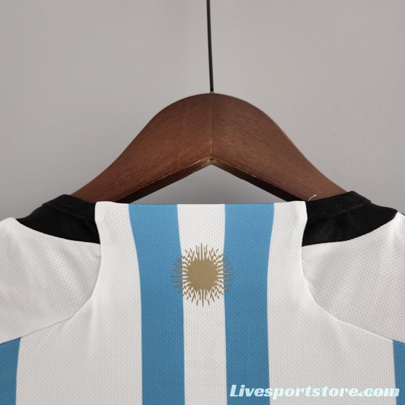 3 Stars 2022 Argentina Home Jersey With World Cup Champion Patches