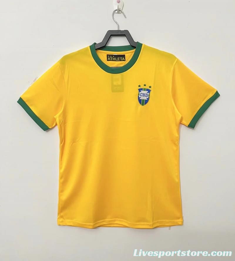 Retro 1970 Brazil Home Jersey 10#Pelé Commemorate The King Of Football