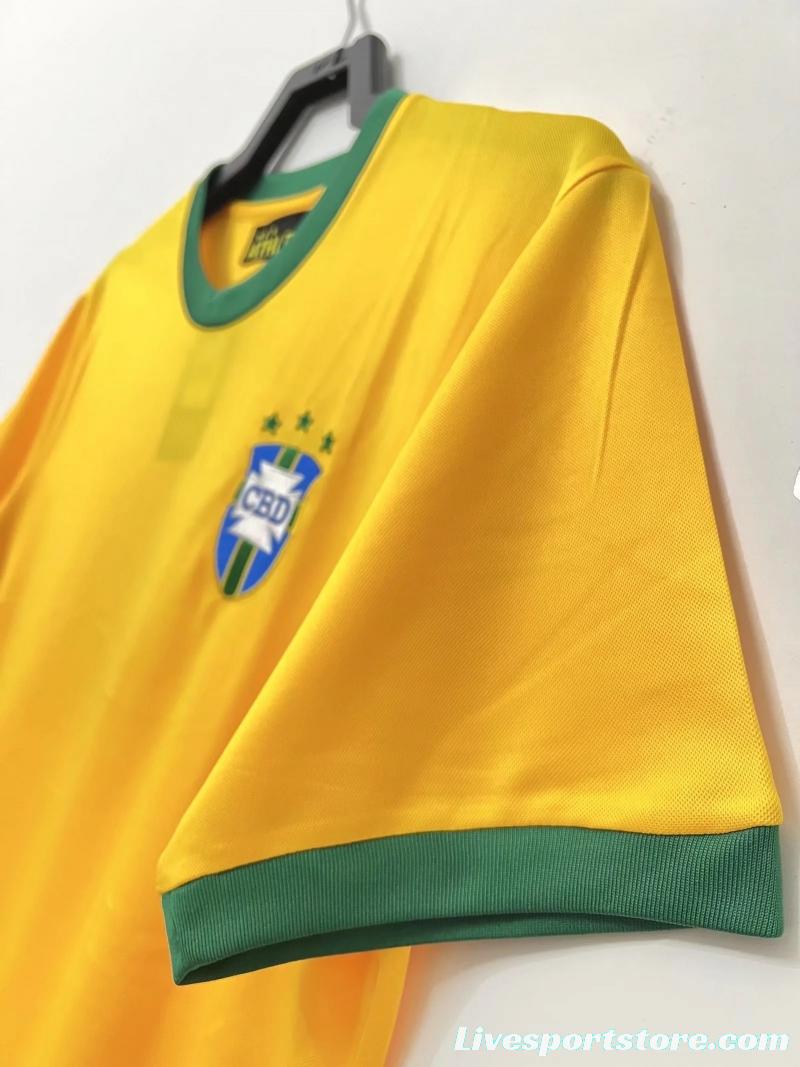 Retro 1970 Brazil Home Jersey 10#Pelé Commemorate The King Of Football