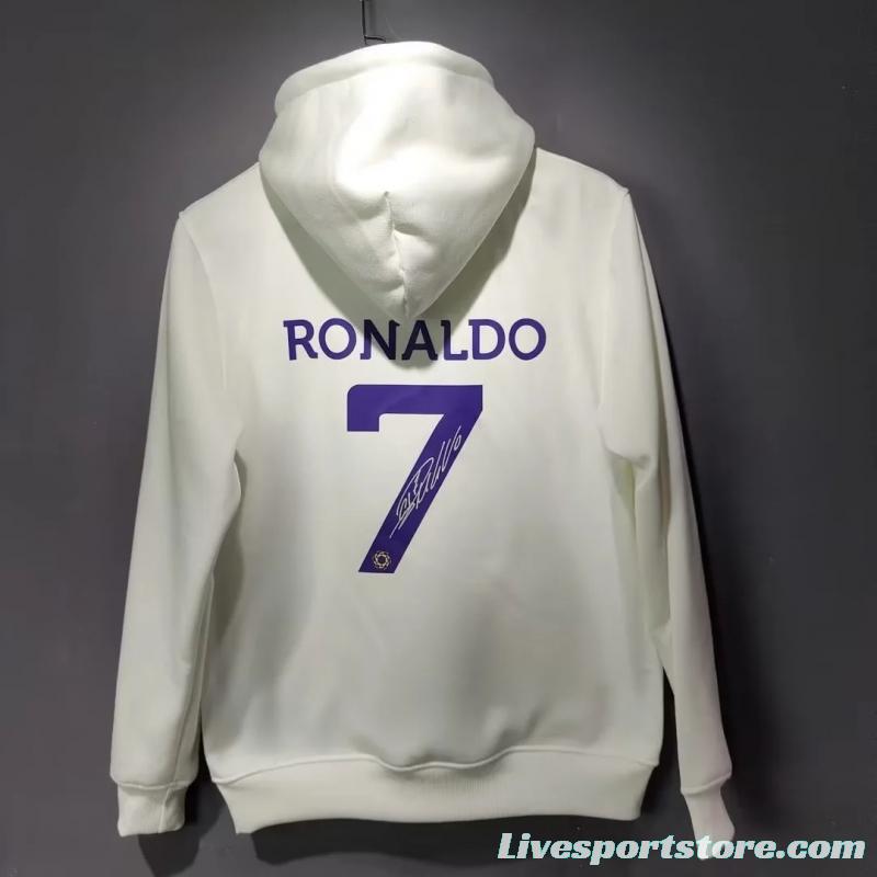 22/23 Al-Nassr FC Home CR7 Ronaldo White Tracksuit Hoodie