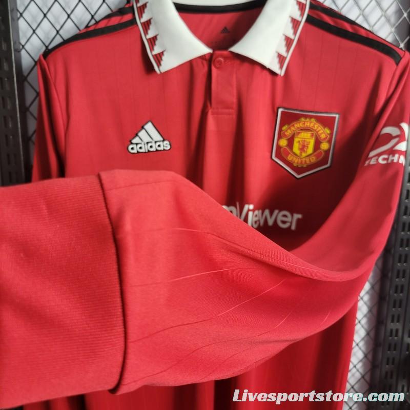 22/23 Long Sleeve Manchester United Home Jersey