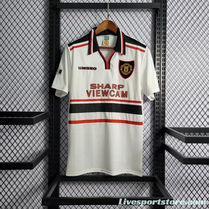 Retro 97-99 Manchester United White Jersey