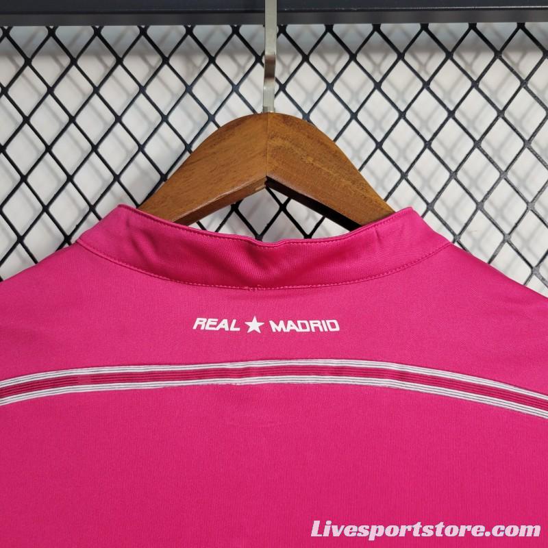 Retro 14-15 Long Sleeve Real Madrid Away Pink Jersey