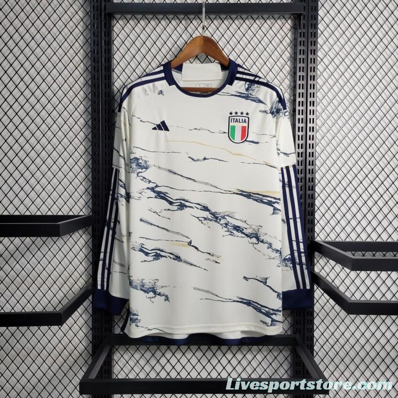 2023 Italy Long Sleeve Away White Jersey