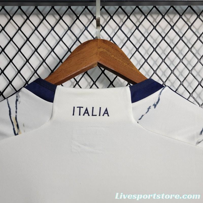 2023 Italy Long Sleeve Away White Jersey