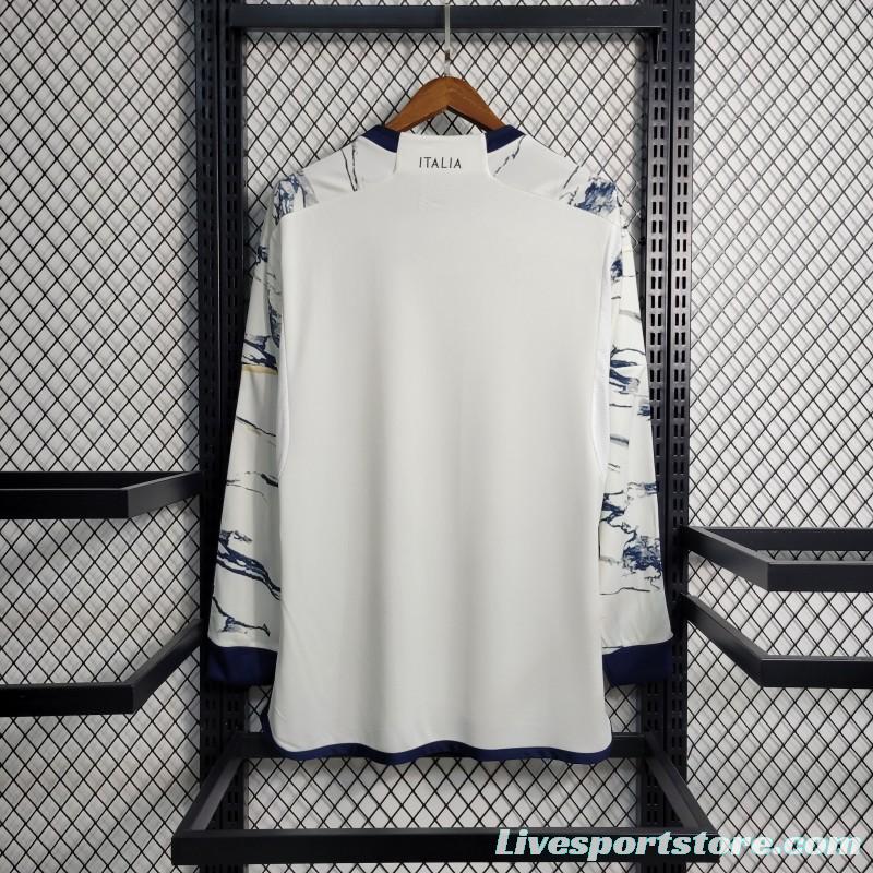 2023 Italy Long Sleeve Away White Jersey