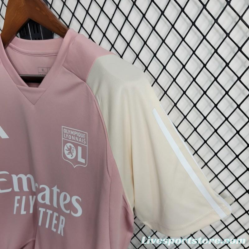 23-24 Olympique Lyonnais Lyon Training Pink Jersey