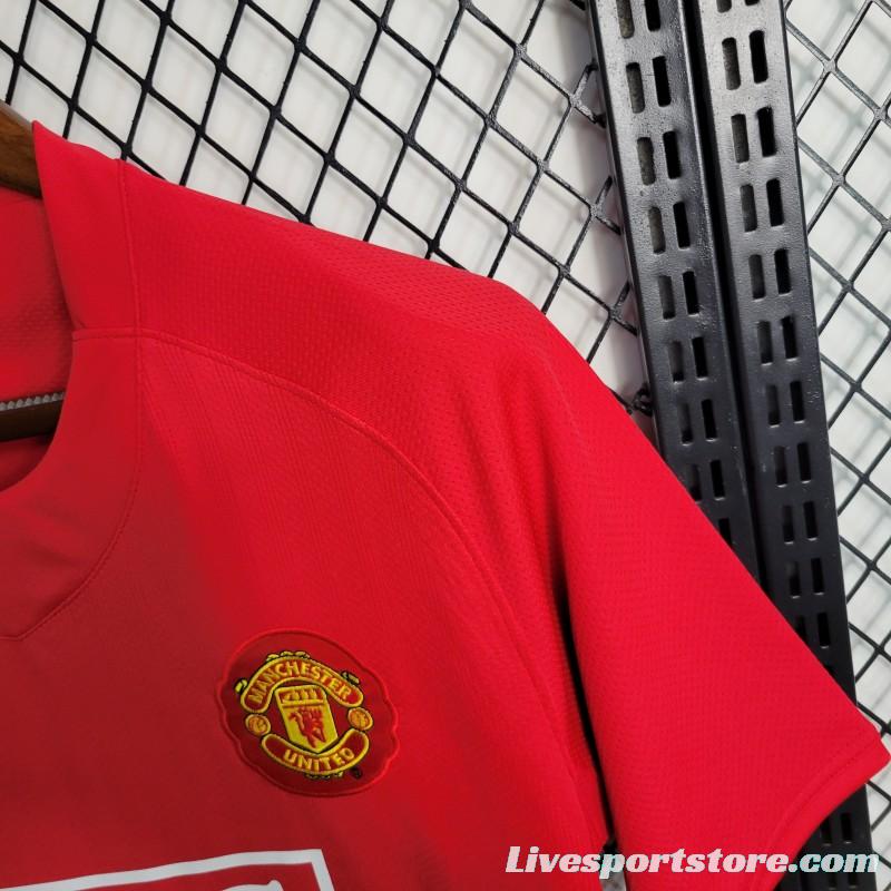 Retro 07-08 Manchester United Home Premier League Jersey