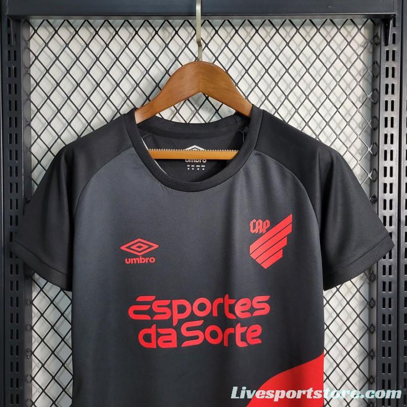 23-24 Women Athletico Paranaense Away Black Red Jersey