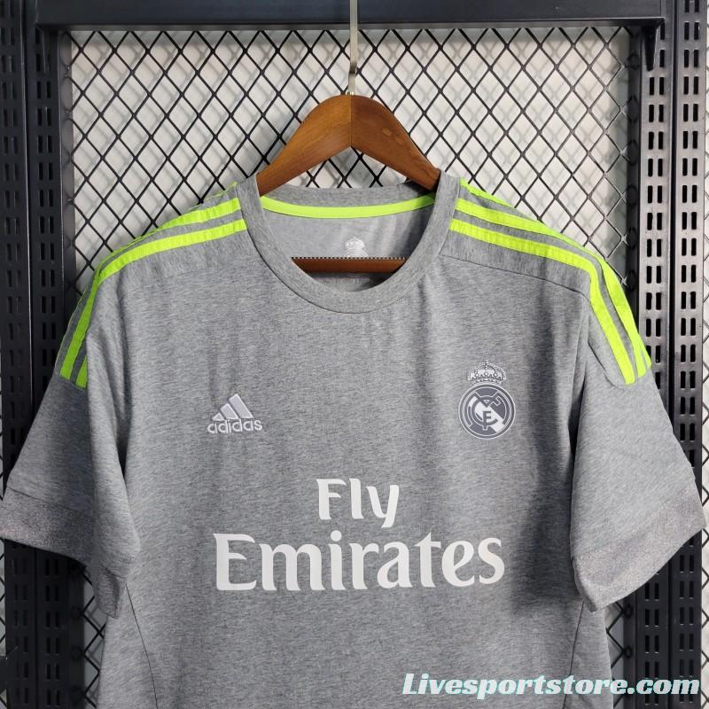 Retro 15/16 Real Madrid Away Grey Soccer Jersey