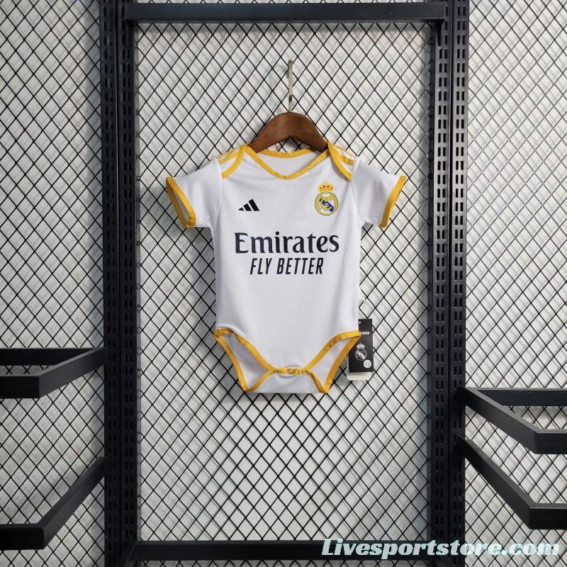 23-24 Baby Real Madrid Home Soccer Jersey Baby 6-18 Month