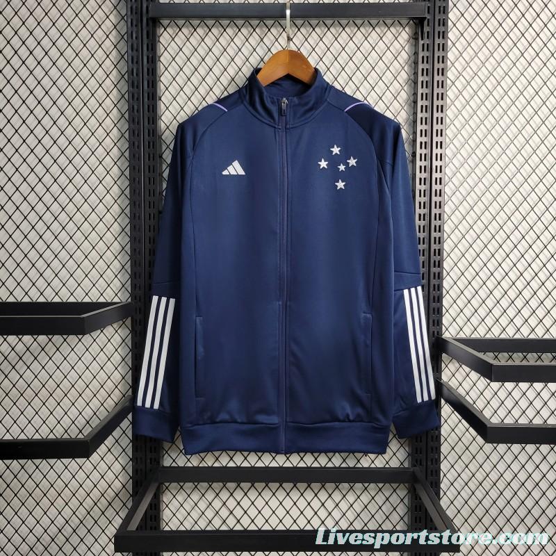 23-24 Cruzeiro Navy Full Zipper Training Jacket