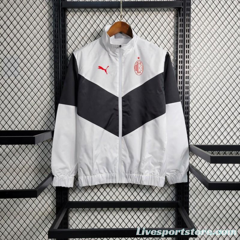 23-24 AC Milan White/Black Windbreaker