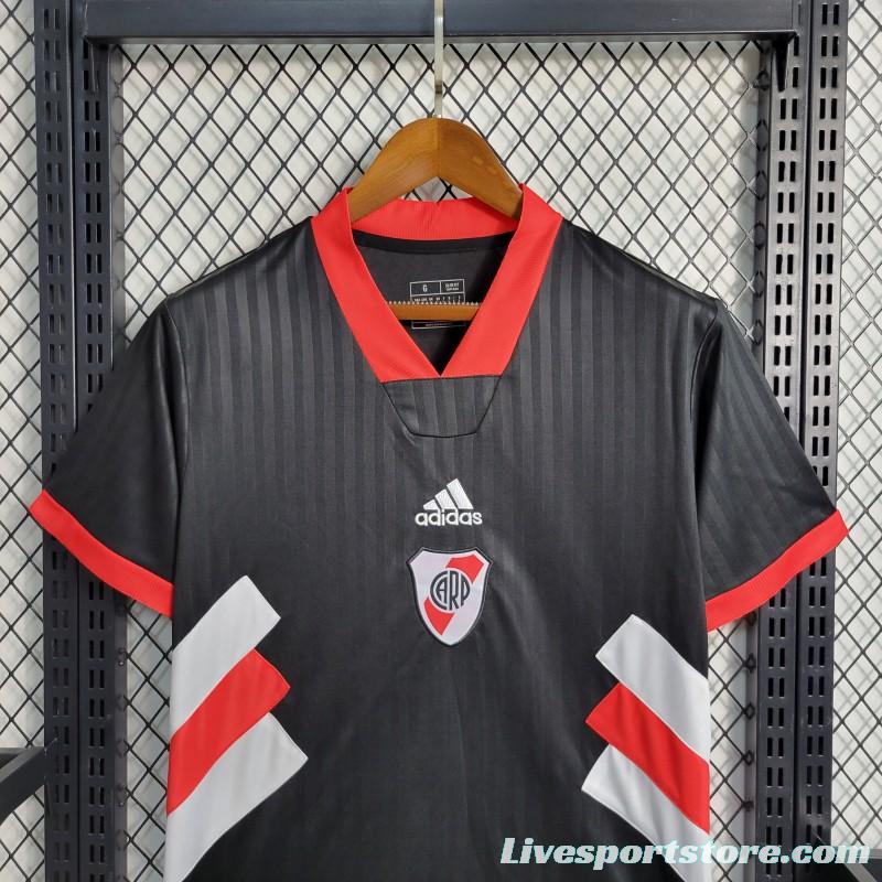 23-24 River Plate Icon Black Jersey With Embroidery Logo