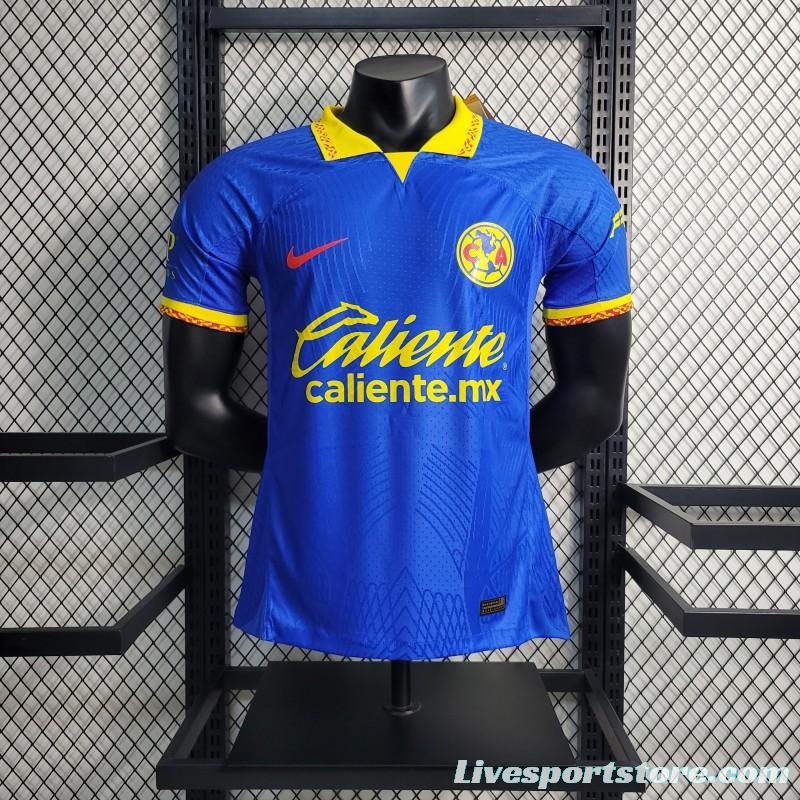 Player Version 23-24 Club America Away Blue Jersey