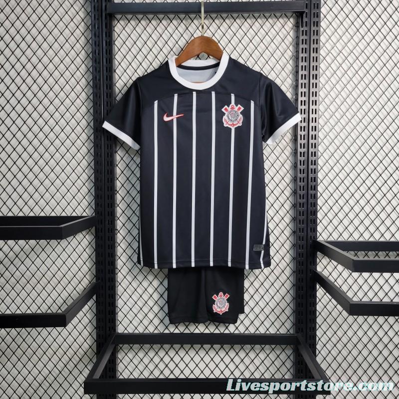 23-24 Kids Corinthians Away Black Jersey Size 16-28