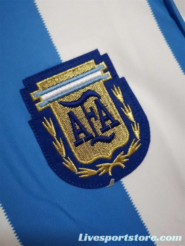 Retro 1986 Argentina Home Long Sleeve Jersey