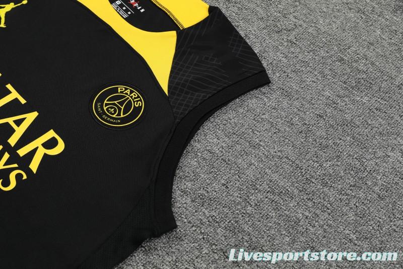 23-24 PSG Black Vest Jersey+Shorts