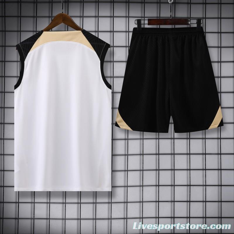 23-24 Chelsea White Black Vest Jersey+Shorts