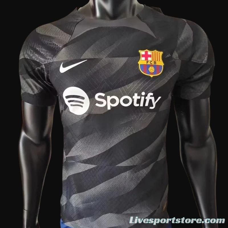 Player Version 23/24 Barcelona Black Goalkeeper Jersey