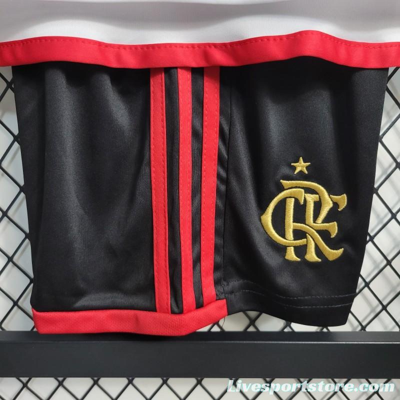 23-24 Kids Flamengo Away White Jersey Size 16-28