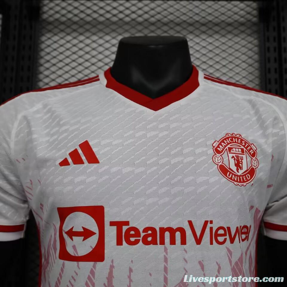 Player Version 23/24 Manchester United Away White Jersey