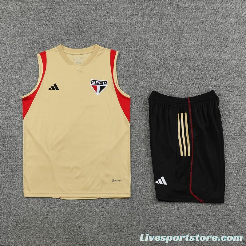 23-24 Sao Paulo Beige Vest Jersey+Shorts