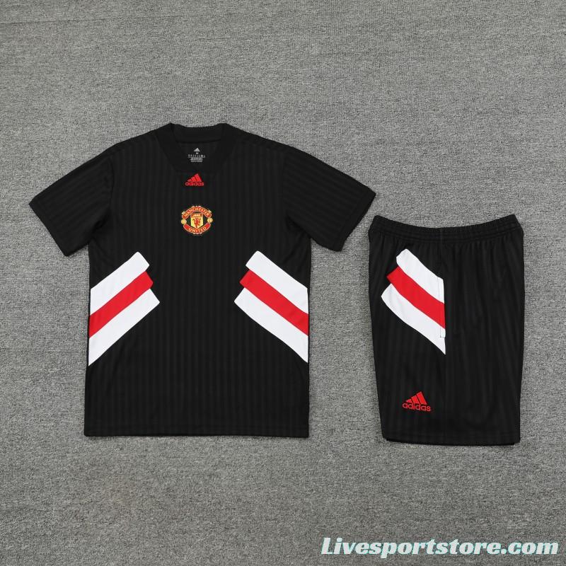 23-24 Manchester United Black Remake Icon Short Sleeve Jersey+Shorts