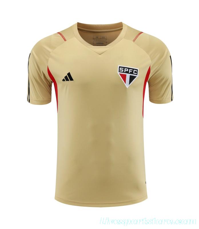 23-24 Sao Paulo Beige Short Sleeve Jersey+Shorts