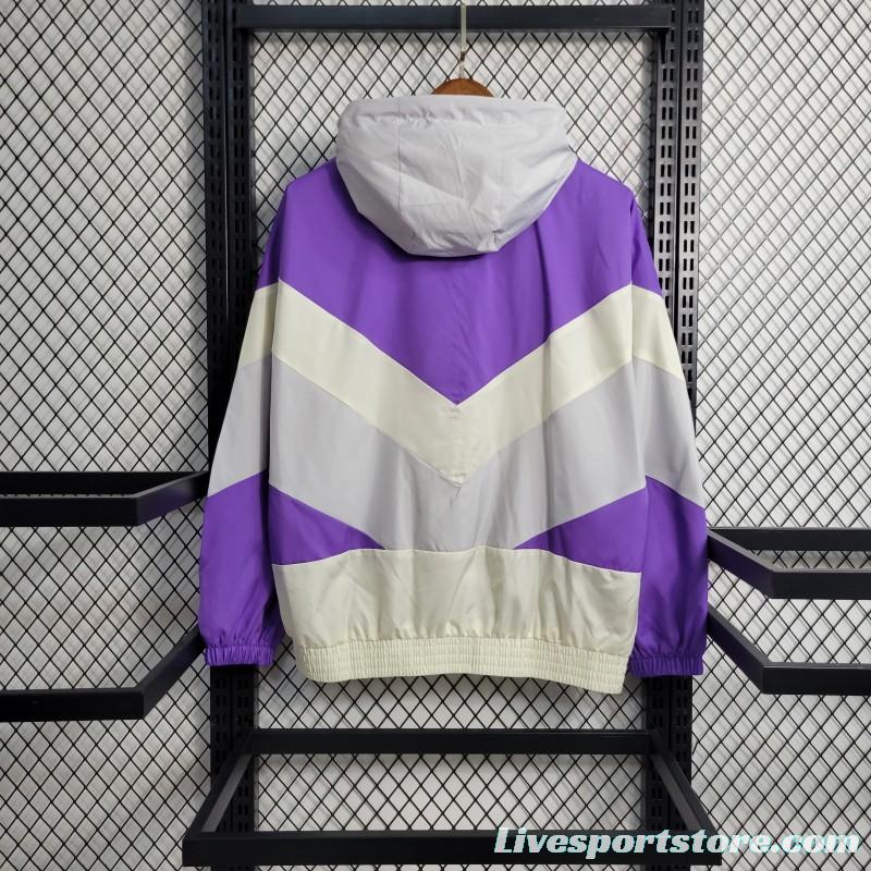 23-24 Juventus White Purple Windbreaker