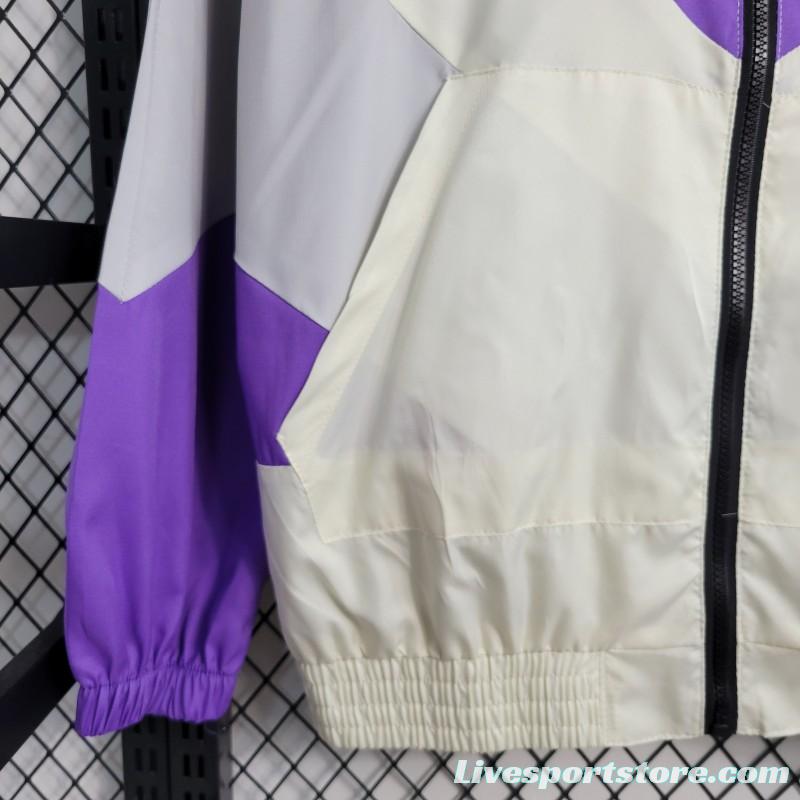 23-24 Flamengo White Purple Windbreaker