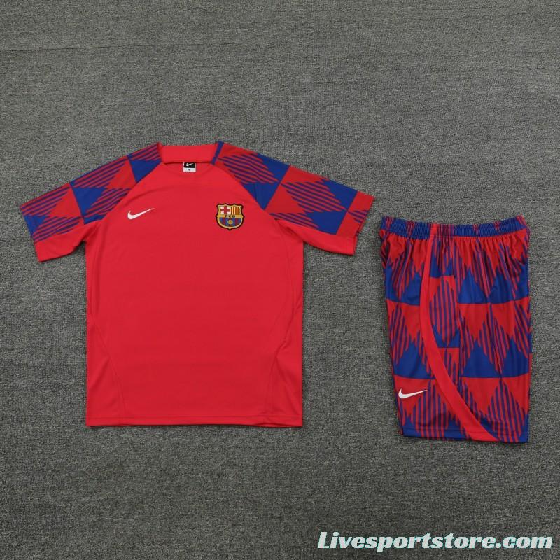 23 24 Barcelona Red Remake Icon Short Sleeve+Shorts