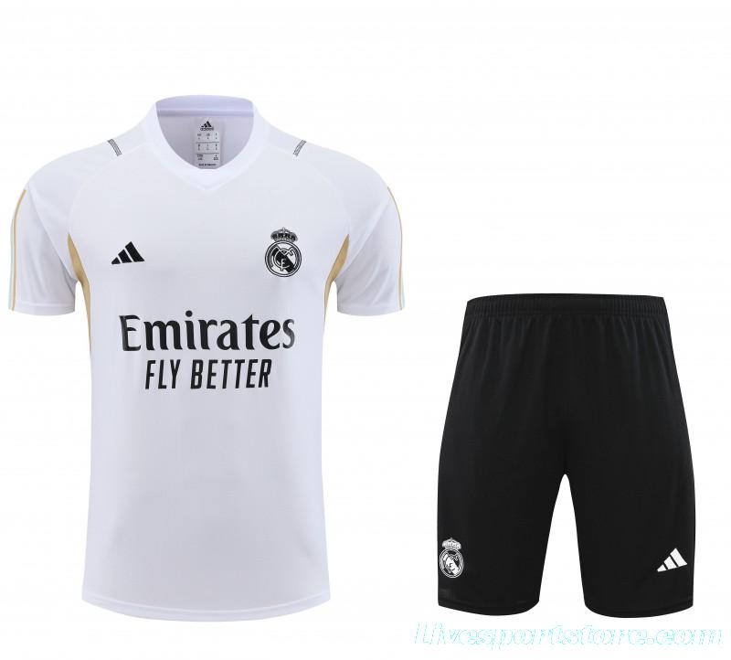 23 24 Real Madrid White Short Sleeve+Shorts